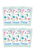 6 Packs of Mermaid Temporary Tattoos