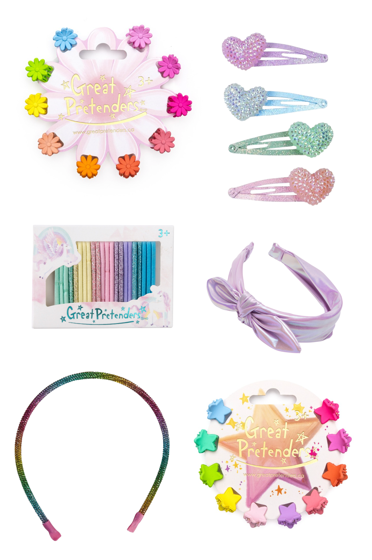 Rainbow Daisies Hair Accessories Bundle
